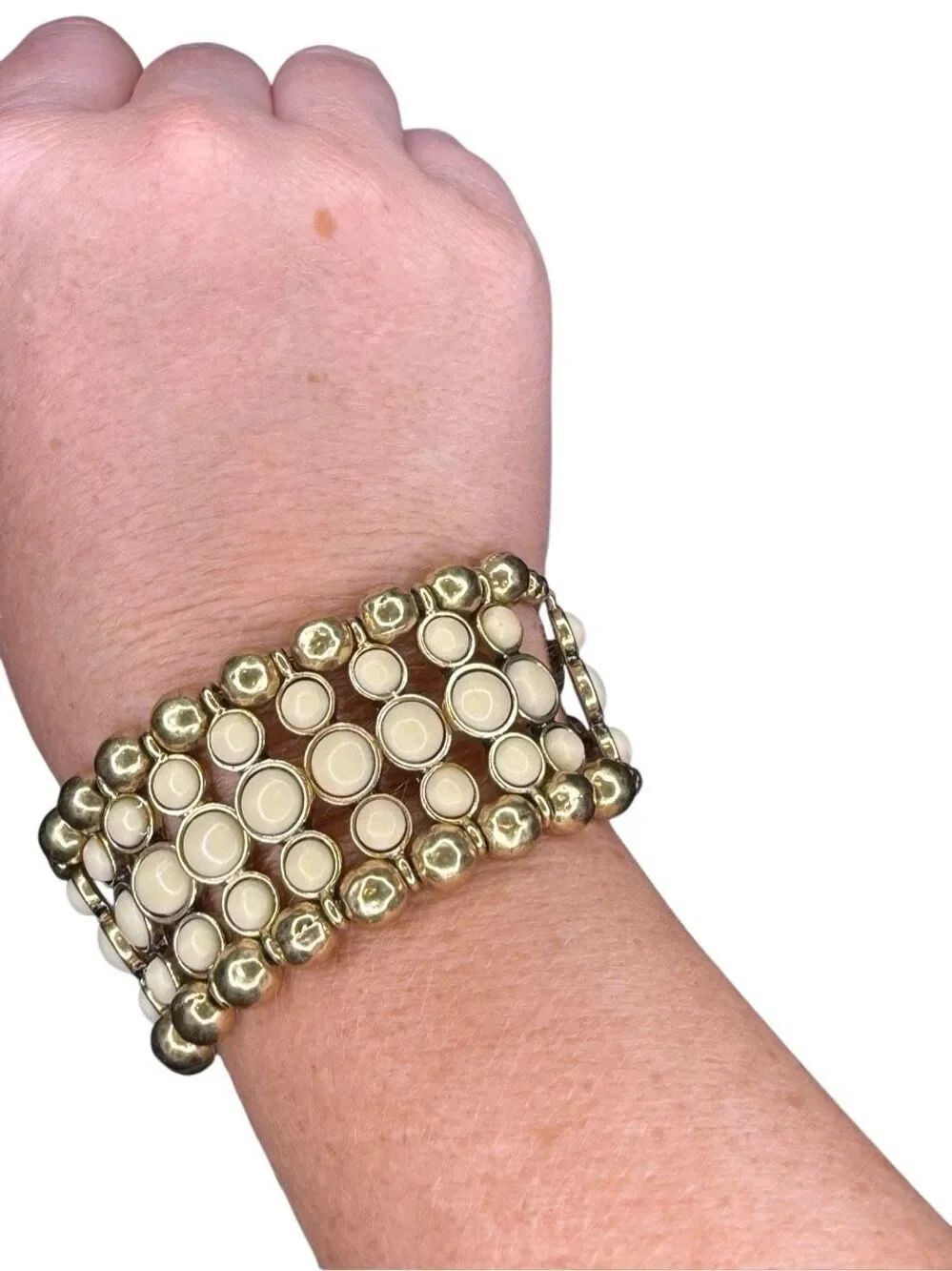 Lucky Brand gold and cream bracelet